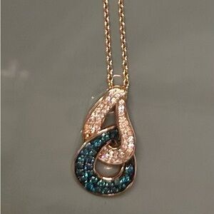 Levian Gold Necklace with Blue and Silver Accents